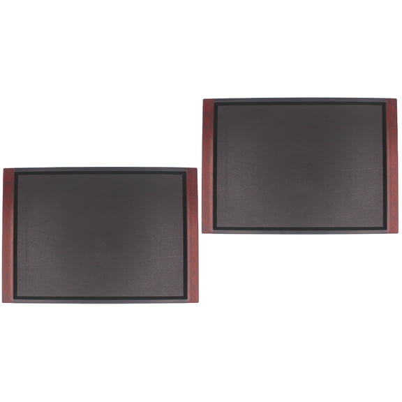 REOFLYUP Polypropylene Storage Tray Black For Household Items Kitchen Use 2Pcs 16.7X11.4X0.6In