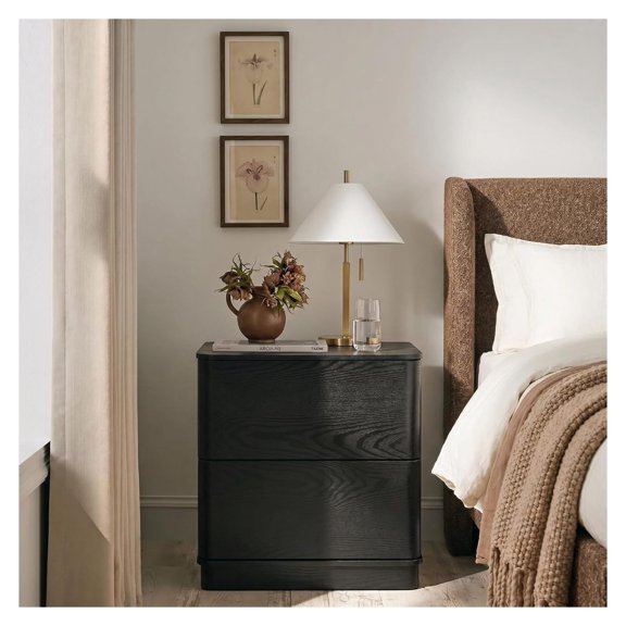 Night Stand with 2 Push to Open Drawers Storage