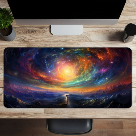 Night Starry Sky Space Mousepad Computer HD Keyboard Pad Mouse Mat Desk Mats Natural Rubber Anti-Slip Office Mouse Pad