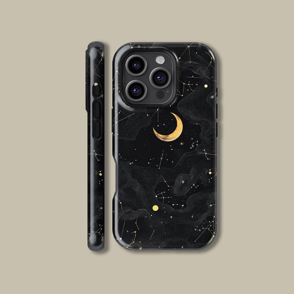 Night Stars Moon Celestial Case for iPhone Samsung Galaxy Space Sky