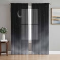 thumbnail image 1 of Night Stars Moon Sheer Curtains 96 Inches Long 2 Panels Set, Window Sheer Curtains for Living Room/Bedroom, Modern Abstract Art Cloud Fog Light Filtering Rod Pocket Curtain 52''x96''x2, 1 of 8