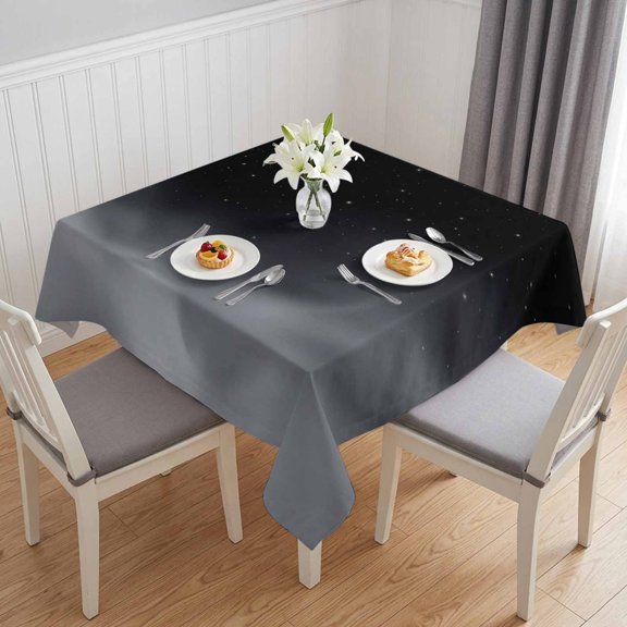Night Stars Moon Table Cloth Waterproof Tablecloths, Modern Abstract Art Cloud Fog Tablecloth Dining Table Cover for Kitchen Party Tabletop Outdoor, Square Tablecloth 54x54 Inch