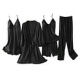 thumbnail image 1 of Night Suit for Women Womens Pajamas Set Women Pajama Women's Five Piece Set with Breast Pads Love Rrint Ice Silk Nightgown Nightdress Home Clothes Pajama Set, 1 of 2
