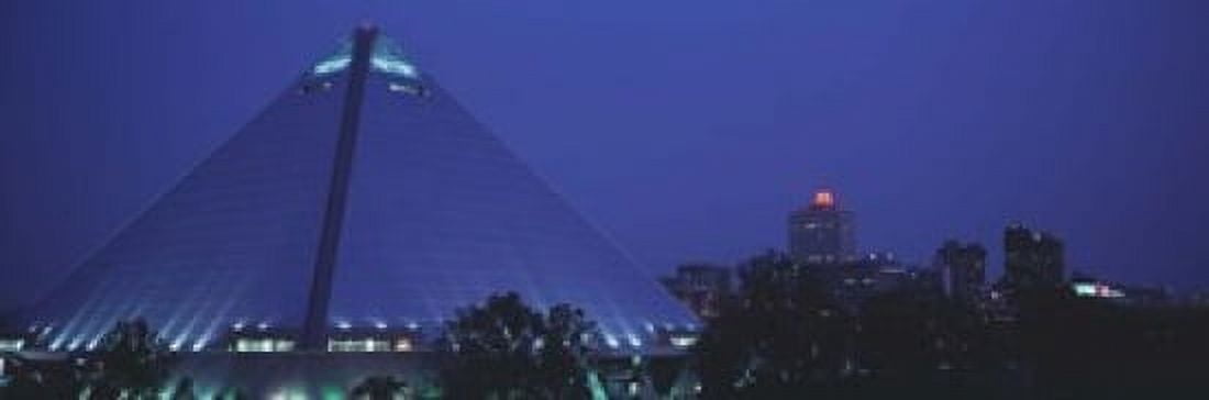 Night The Pyramid and Skyline Memphis TN USA Canvas Art - Panoramic Images (18 x 6)