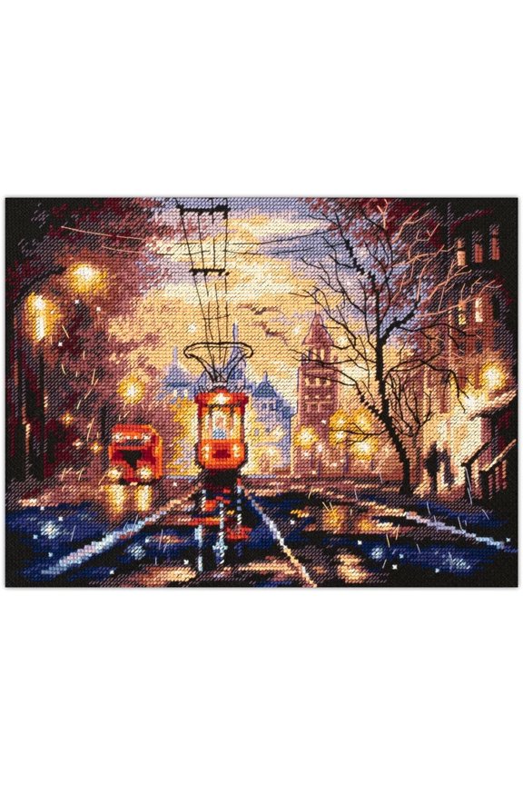 Counted Cross-Stitch Kit Night Tram 550-760 Magic Needle