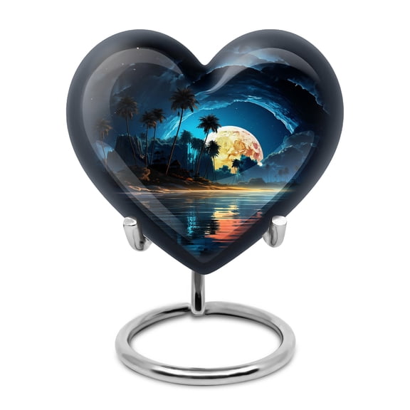 Night Under Cosmic Canopy Cremation Urn Ashes - Small Urn for Women's Heart Shapeds - Petite Cremation Keepsake for Adult Ashes - Cremation Urn - Heart Shaped Gifts (3inch,1Pcs)