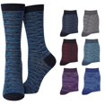 thumbnail image 1 of Tipi Toe Womens Premium Color Mix Crew Socks - Classic & Bright 6-Pack, 1 of 4