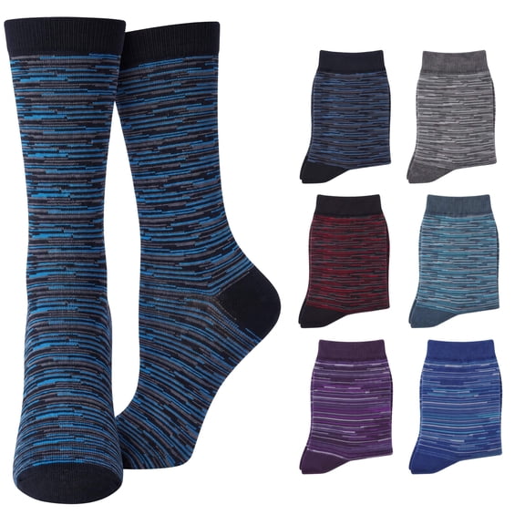 Tipi Toe Womens Premium Color Mix Crew Socks - Classic & Bright 6-Pack