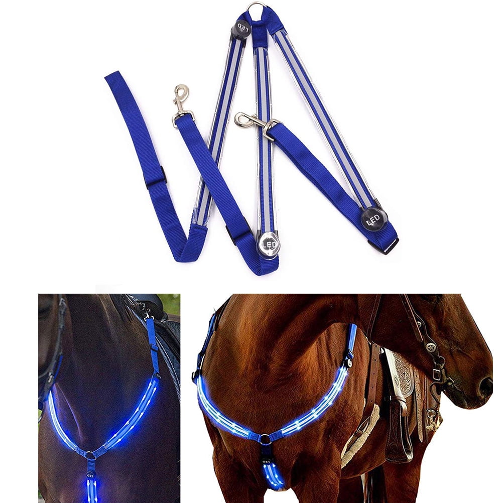Night Visible LED Horse Chest Collar Luminous Horse Chest Strap Safety