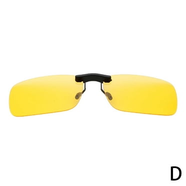 Night Vision Anti Glare Polarized Clip On Driving Glasses Lens! Sunglasses J4K2