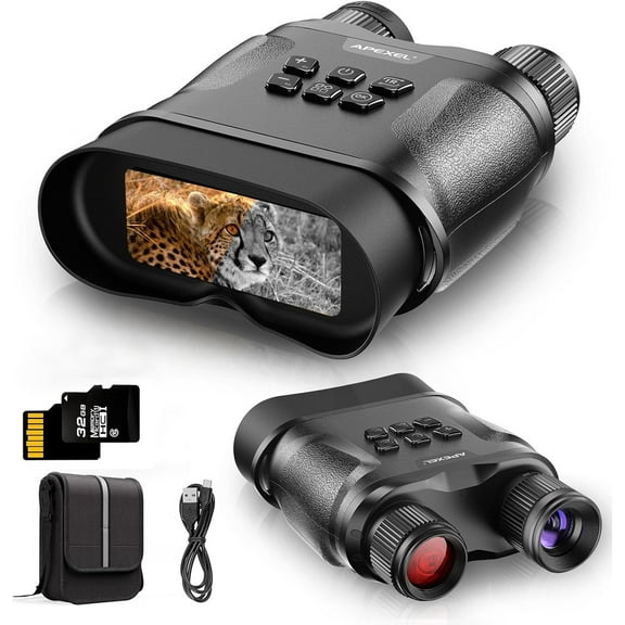 Night Vision Binoculars, 12X Zoom Digital Infrared Night Vision Goggles with 2.3'' LCD Screen for Hunting/Camping/Military Tactical, 32GB SD Card.