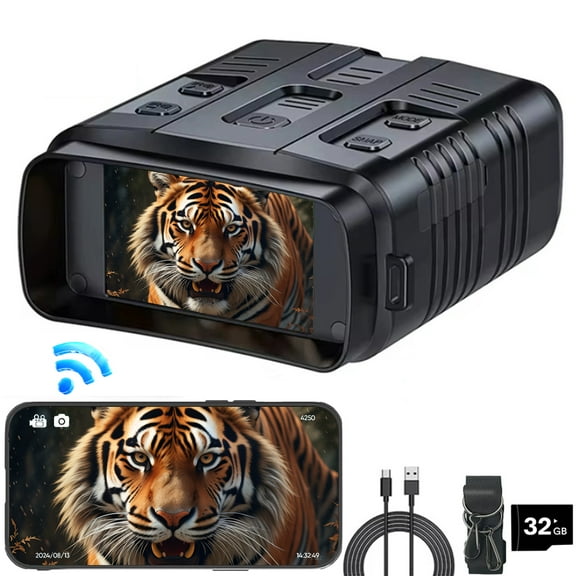 Night Vision Binoculars, 7 Levels Infrared Goggles With 32GB TF Card, 3" Screen, 10X Digital Zoom, 4K Night Vision Binoculars For Outdoor Enthusiasts And Animal Watchers
