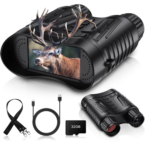Night Vision Binoculars for Adults, 4K Night Vision Goggles with Video Recording, for Men, Boys, Father's Day, Christmas for Outdoor Night Adventure, Watching