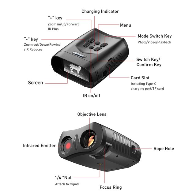 Night Vision Binoculars by Apexel, 4K Digital Goggles with 5X Optical