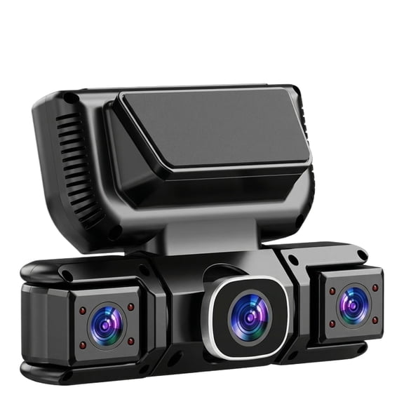 Night Vision Dash CamwithClear Ips Display, Infrared Night Vision Triple Lens Car Dash Camera, Wifi Phone Connectivity, Black, Single Unit