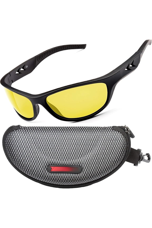 Night Vision Driving Glasses - Anti Glare Polarized Yellow Tinted Sunglasses for Men & Women