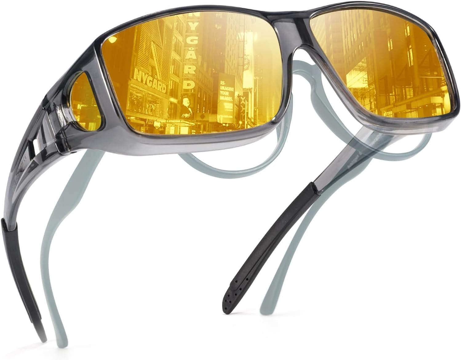 Night Vision Driving Glasses Fit Over Glasses for Men Women, Anti Glare ...