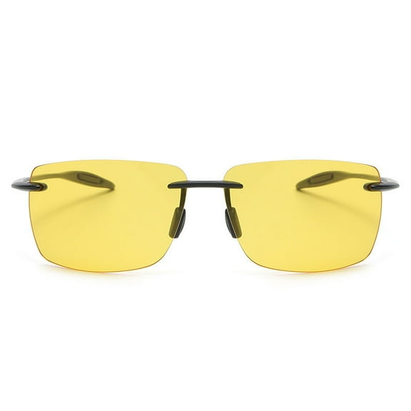 Mens Night Vision Driving Glasses Anti-Glare UV400 Protection Yellow Lens Enhanced Clarity Sunglasses PC Lens Material