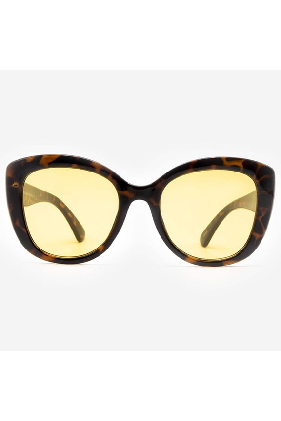 Night Vision Glasses Anti Glare Night Driving Glasses Yellow Tinted Sunglasses for Men and Women with HD Yellow Glasses for Night Driving Sun Glasses Oversized Cat Eye Barletta in Tortoise