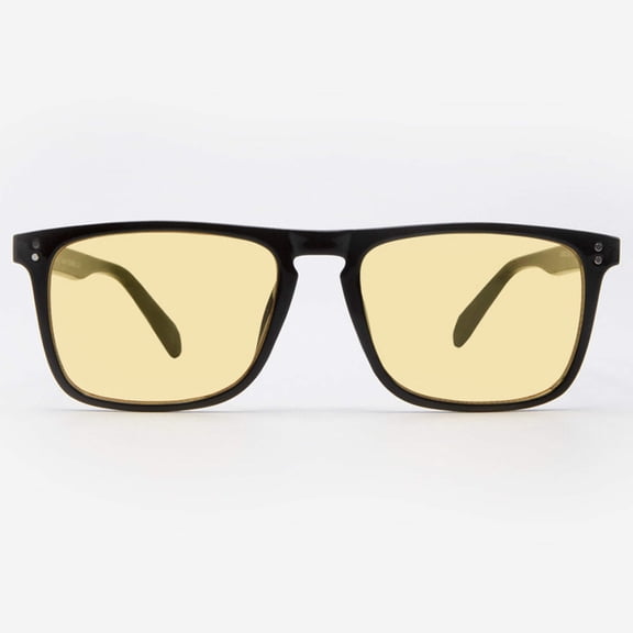 Night Vision Glasses Anti Glare Night Driving Glasses Yellow Tinted Sunglasses for Men and Women with HD Yellow Glasses for Night Driving Sun Glasses Retro Rectangle Trento in Black