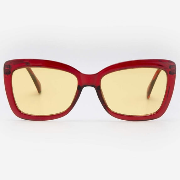 Night Vision Glasses Anti Glare Night Driving Glasses Yellow Tinted Sunglasses for Men and Women with HD Yellow Glasses for Night Driving Sun Glasses Square Carpi in Burgundy