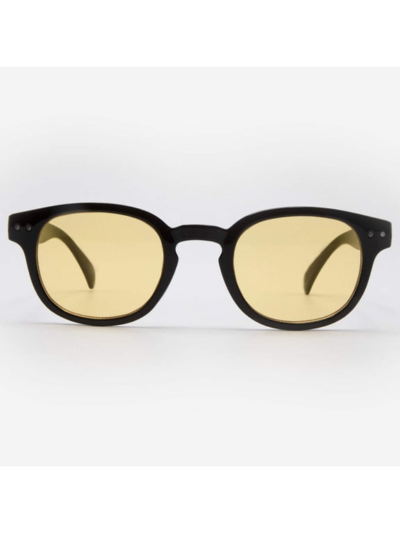 Night Vision Glasses Anti Glare Night Driving Glasses Yellow Tinted Sunglasses for Men and Women with HD Yellow Glasses for Night Driving Sun Glasses Vintage Lucca in Black