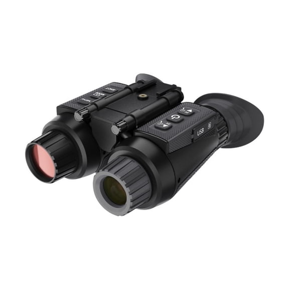 Night Vision Goggles with Helmet Mount, Dual Lens Infrared Binoculars with LCD Display, Adjustable IPD, Digital Zoom & Rechargeable Battery for Outdoor Viewing