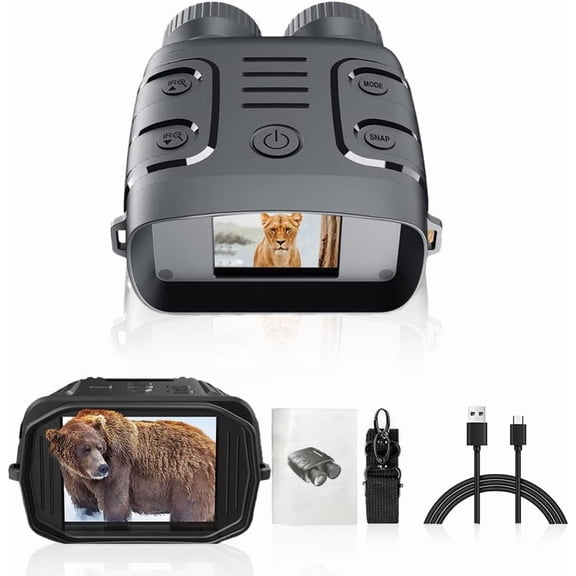 Night Vision Goggles, R18 Digital Night Vision Binoculars for Total Dark, 2.4'' 1080p Photo & Video Infrared Night Vision Scope for Hunting Travel Surveillance