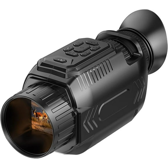 Night Vision Monocular - Digital Infrared Monocular Telescope with 4K Video & 64MP Photo, 28X Digital Zoom, Rechargeable Night Vision Goggles for Hiking and Camping