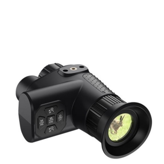 Night Vision Monocular with Head Mount, Infrared Digital Monocular Camera with Video Recording, Rechargeable Hands-Free Viewer for Outdoor, Camping & Night Use