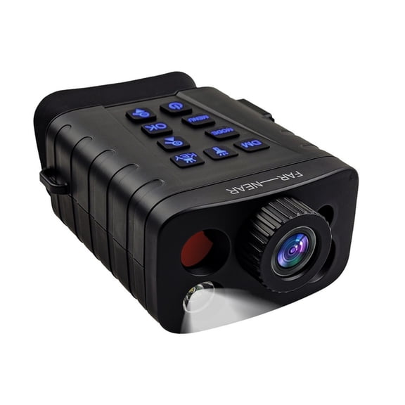 Night Vision Monocular with Rangefinder, Infrared Digital Viewer with LCD Screen, Rechargeable Handheld Device with Flashlight for Outdoor Observation