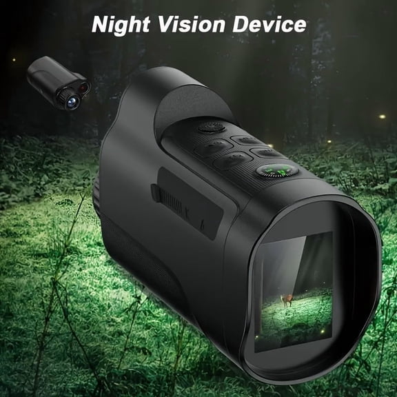 Night Vision Monocular with 10x Digital Zoom, 2 in Display, Black Scope for Hunting