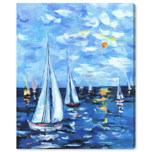 Night Walk Canvas Coastal Wall Art by Art Remedy, Gallery Wrapped, 36" x 45"