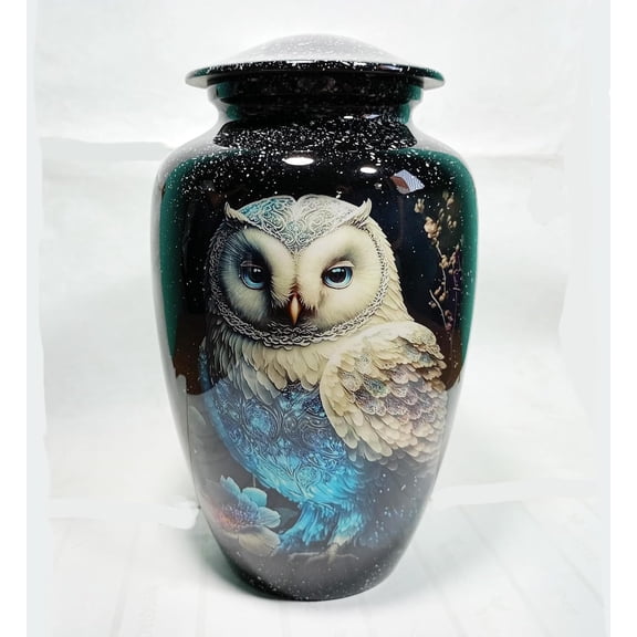 Night Watch Owl Urn  10-Inch Memorial Urn for Human and Dog Ashes, Cherished Tribute for Adults and Pets