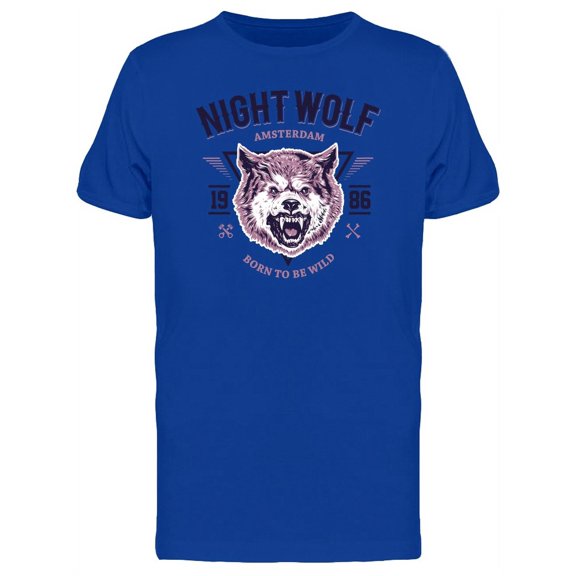 Night Wolf Grunge Amsterdam T-Shirt Men -Image by Shutterstock, Male 3X-Large