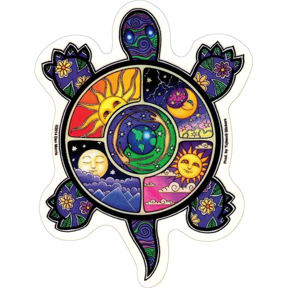 Night and Day Turtle - Dan Morris, Waterproof Vinyl Sticker DECAL for Car Bumper Skateboard Laptop Luggage - 4.25" x 6"