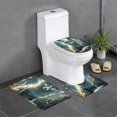 Night animal closeup Memory Foam bathroom rug, bathroom mat 3 sets