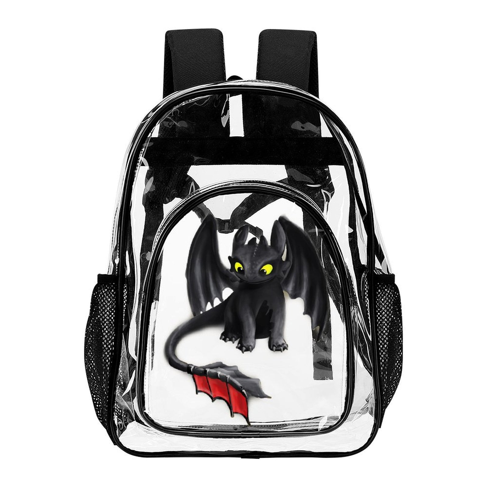 Night fury Dragon Toothless Clear Backpack for School Stadium Approved 17 Inch See Through Bag for Kids Heavy Duty Transparent Bag for Boys Girls Students Events Walmart