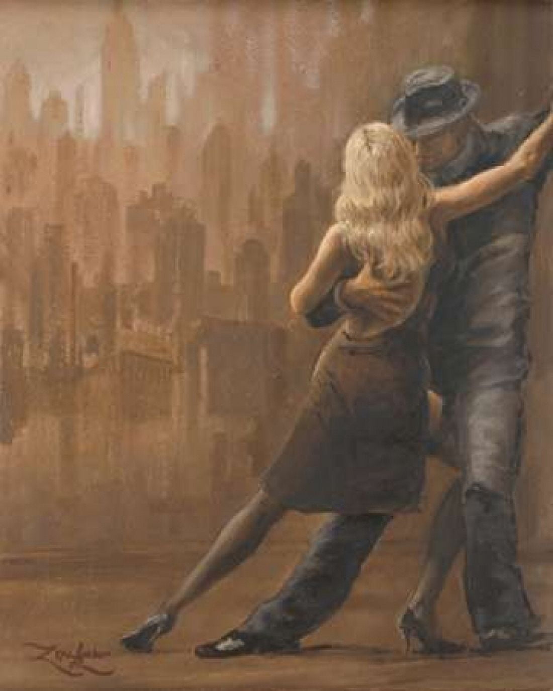 Night in the City Canvas Art - Zeph Amber (24 x 30)