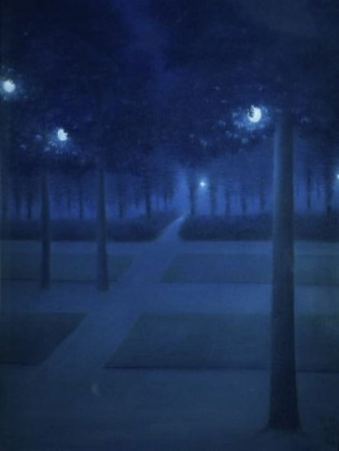 Night in the Parc Royal Brussels William Degouve de Nuncques (1867-1915Belgian) Pastel Musee dOrsay Paris Canvas Art - (18 x 24)