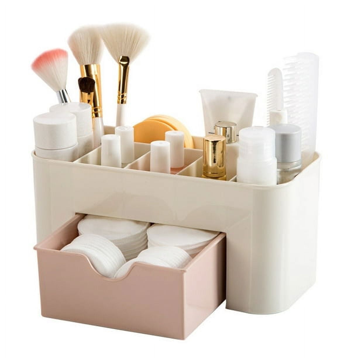 SOGA White Cosmetic Jewelry Storage Organiser Set Makeup Brush Lipstick Skincare  Holder Jewelry Storage Box with Handle
