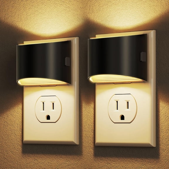 Night light, night light inserted into the wall, adjustable, 3000K | 3-level brightness adjustable night light, dusk to dawn sensor, adult night light, bedroom, bathroom, corridor, 2 pack