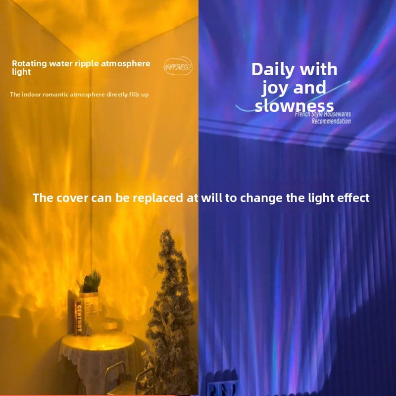 Night light, rotating water ripple atmosphere light, used to increase ...