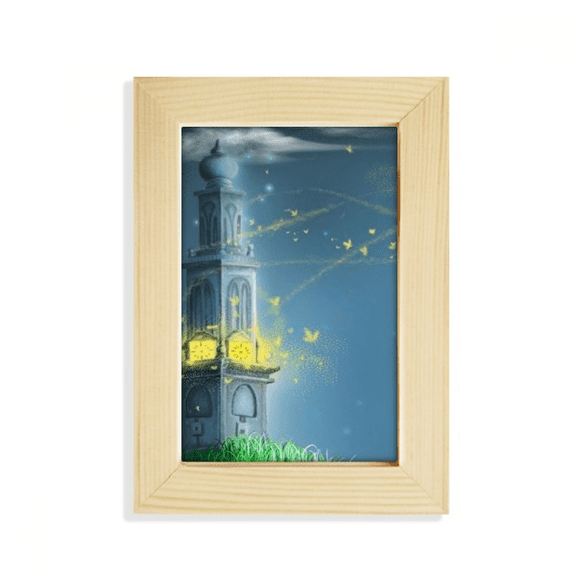 Night lighthouse fuying painting desktop display photo frame picture art painting 5x7 inch