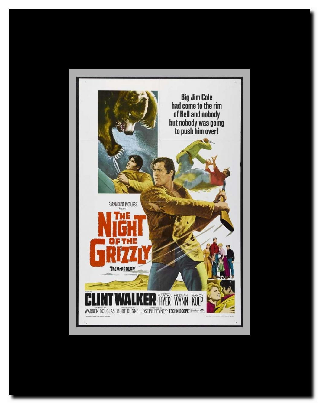 Night of the Grizzly Framed Movie Poster