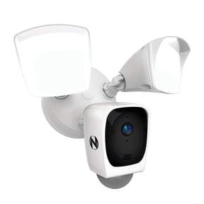 Night owl Powered Wi-Fi Floodlight Deterrence HD+ Resolution Camera with 2-Way Audio - White