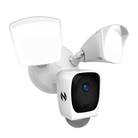 Night owl Powered Wi-Fi Floodlight Deterrence HD+ Resolution Camera with 2-Way Audio - White