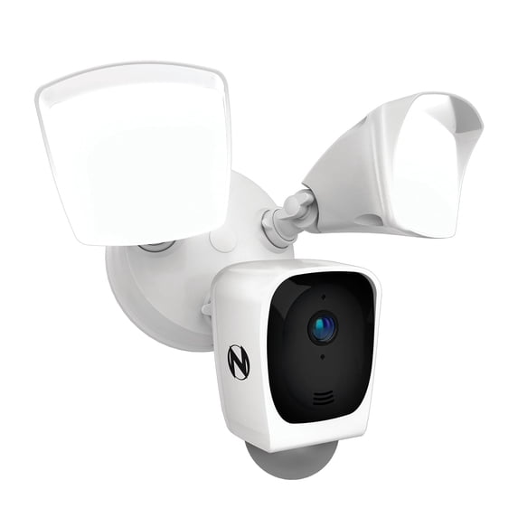 Night owl Powered Wi-Fi Floodlight Deterrence HD+ Resolution Camera with 2-Way Audio - White