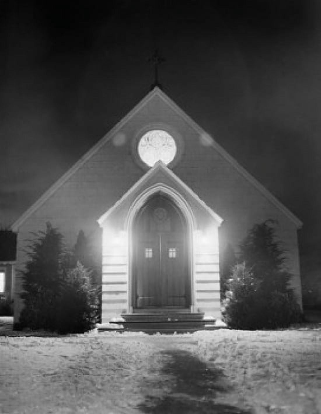 Night view Episcopal church Canvas Art - (18 x 24)