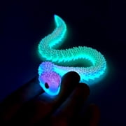 NightJB 3D Printed Snake Model with Eyes, Flexible Animal Statue, Movable Joints, Home Office Decor, Interesting Toys for Autism/ADHD, Festival Gifts, Fidget Toys, Executive Desk Animal